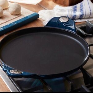 Princess house Navy Blue Cast Iron Crepe/Griddle Pan